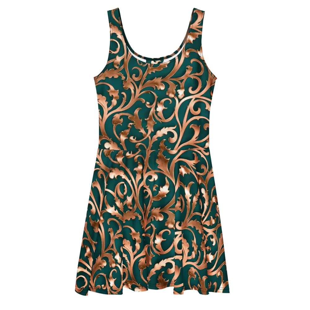 Gilded Verdure on Skater Dress — Front