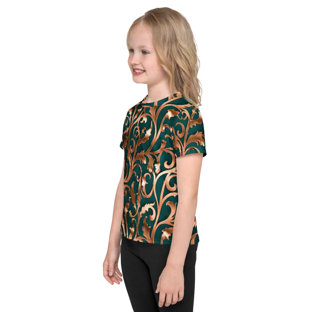 Gilded Verdure on Kids Crew Neck T-Shirt — Left