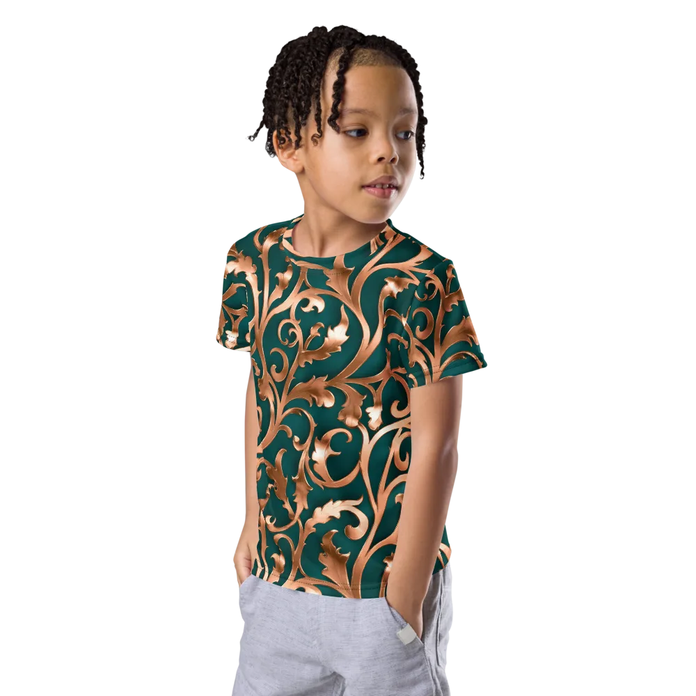 Gilded Verdure on Kids Crew Neck T-Shirt — Left Front