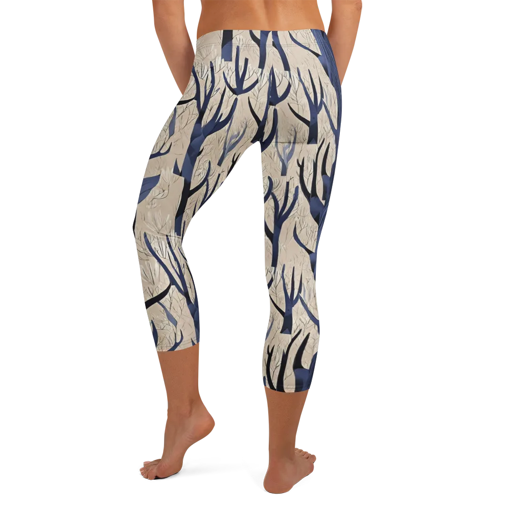 Midnight Thicket on Capri Leggings — Back