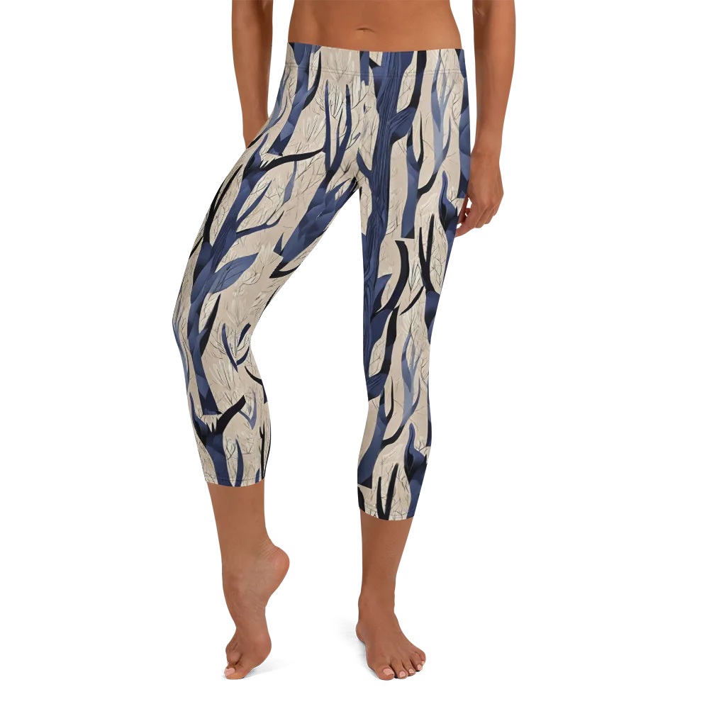 Midnight Thicket on Capri Leggings — Front