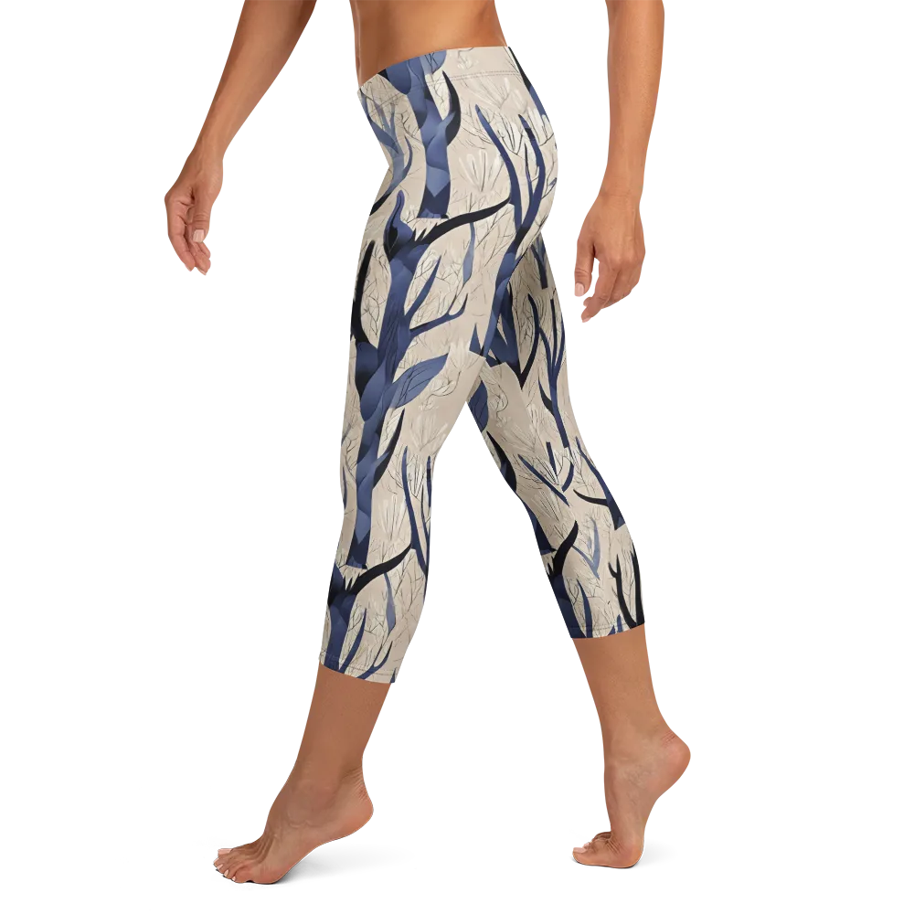 Midnight Thicket on Capri Leggings — Left
