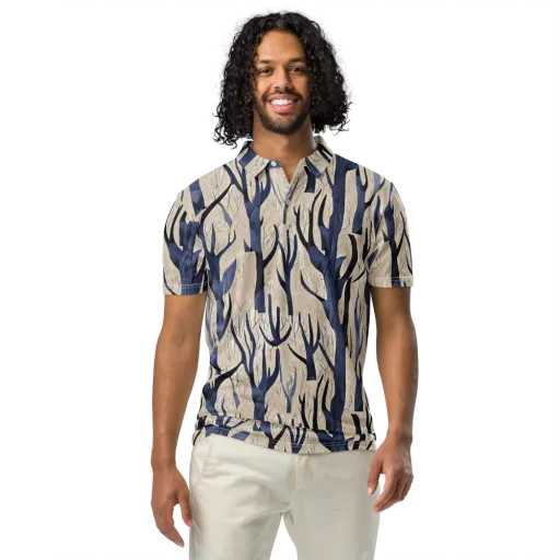 Midnight Thicket on a Men's Slim Fit Polo Shirt