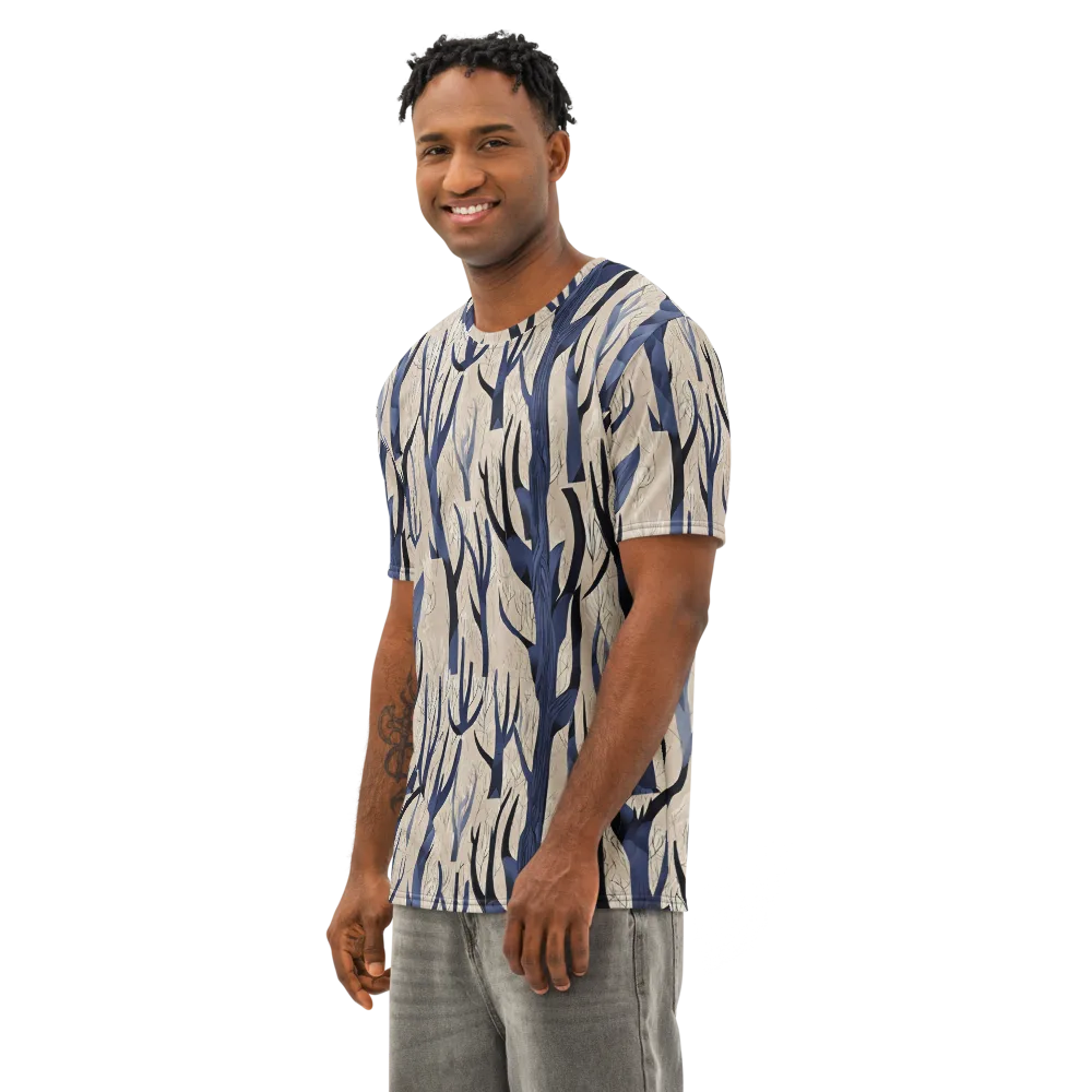 Midnight Thicket on Men's Cotton Crew Neck T-Shirt — Left Front
