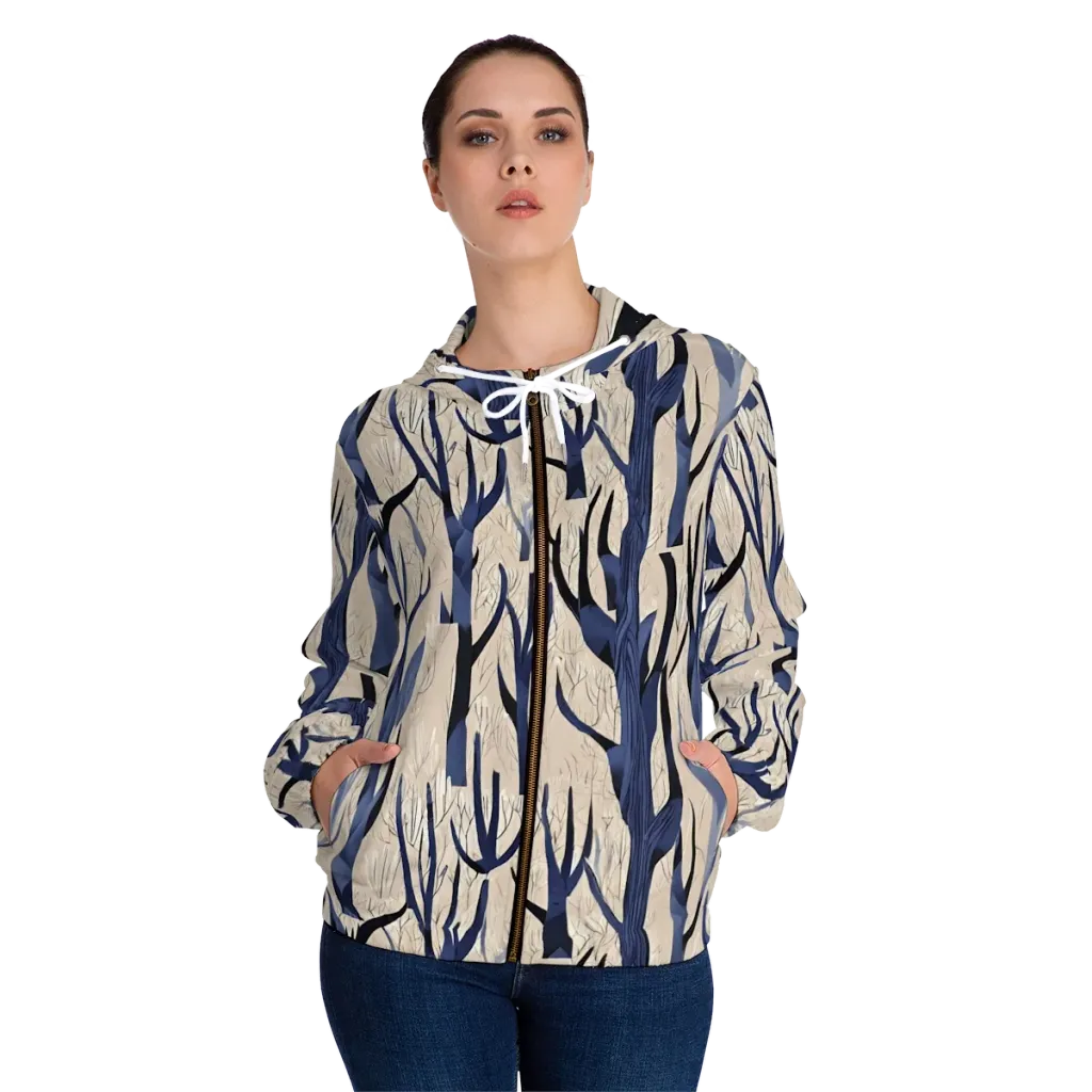 Midnight Thicket on Women's Full-Zip Hoodie — Front On Person