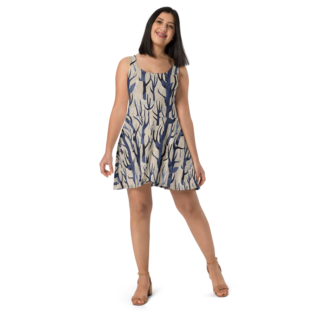 Midnight Thicket on Skater Dress — Front