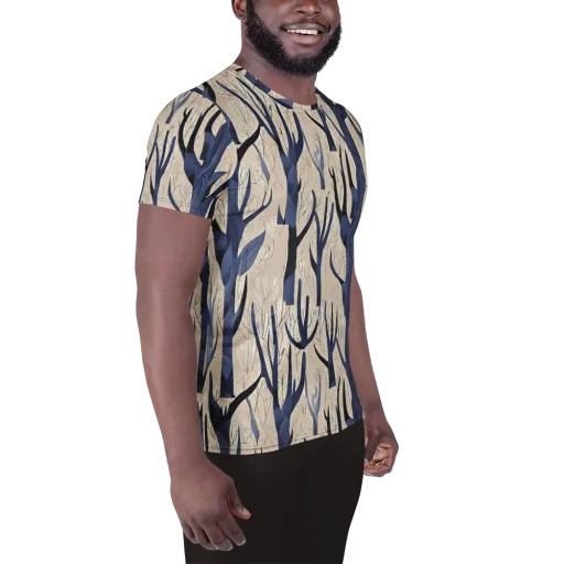 Midnight Thicket on a Men's Athletic T-Shirt