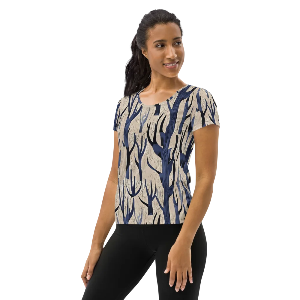 Midnight Thicket on Women's Athletic T-Shirt — Left