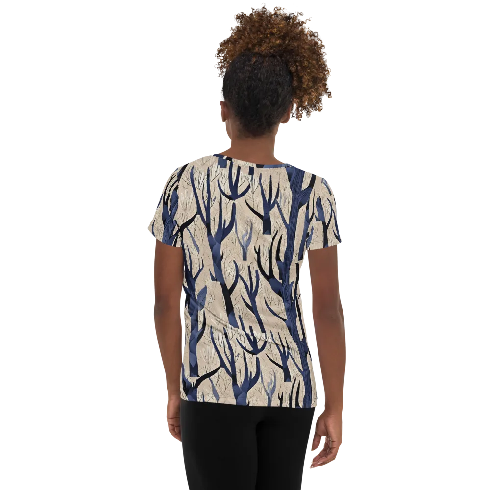 Midnight Thicket on Women's Athletic T-Shirt — Back