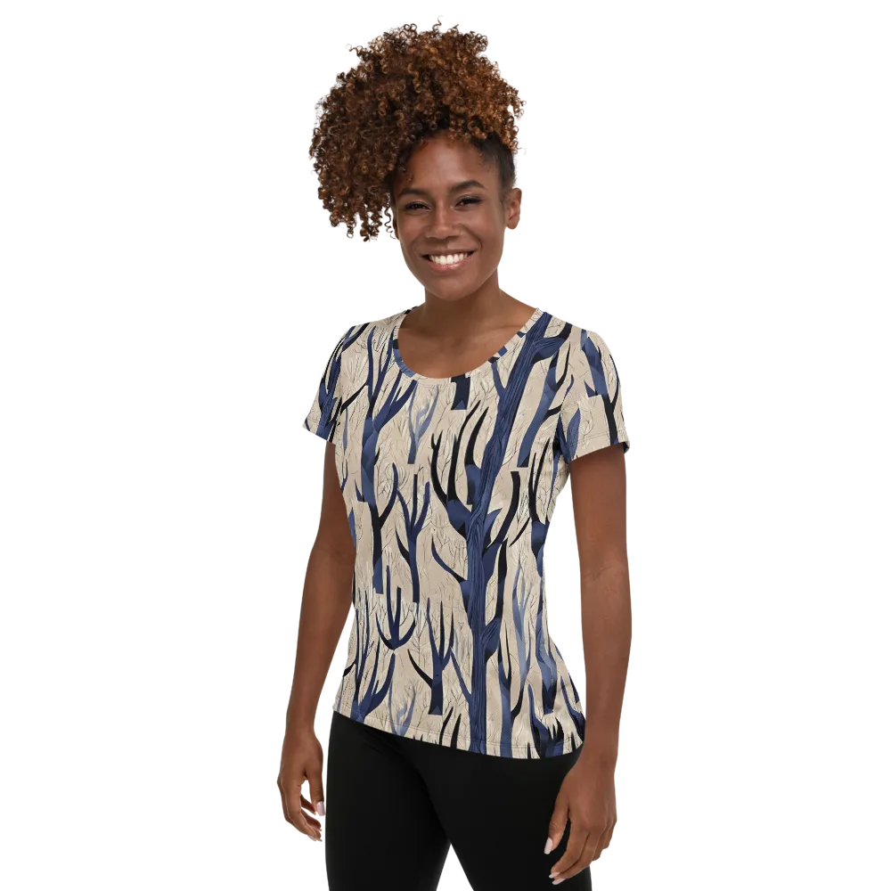 Midnight Thicket on Women's Athletic T-Shirt — Left