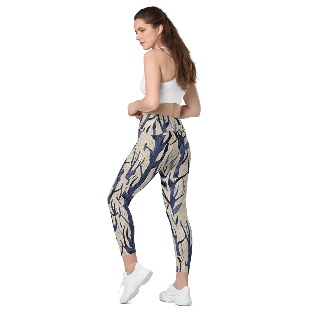 Midnight Thicket on Leggings with Pockets — Left Back
