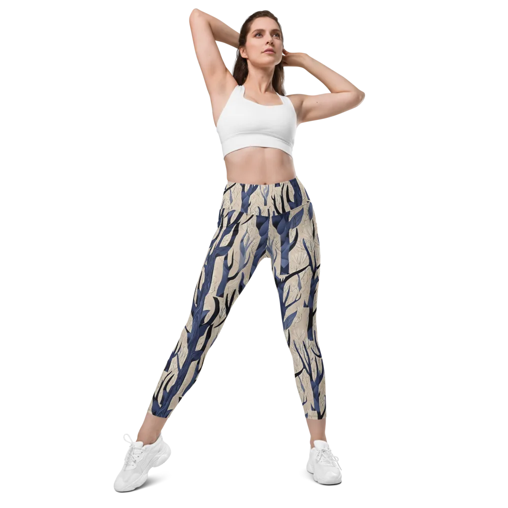 Midnight Thicket on Leggings with Pockets — Front