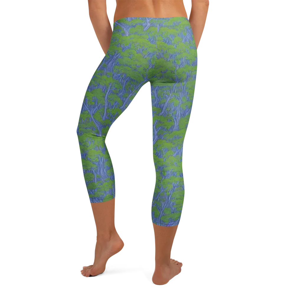 Bluegum Canopy on Capri Leggings — Back