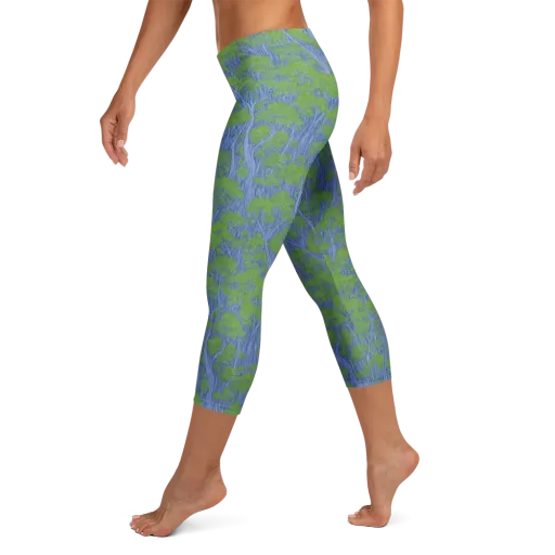 Bluegum Canopy on a Capri Leggings