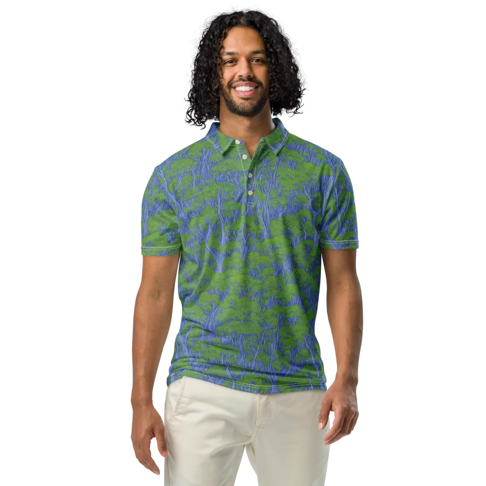 Bluegum Canopy on Men's Slim Fit Polo Shirt — Front