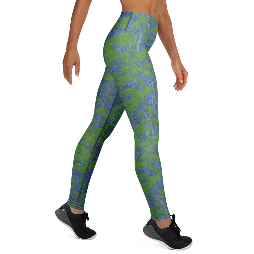 Bluegum Canopy on Yoga Leggings — Right