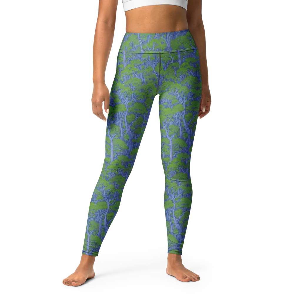 Bluegum Canopy on Yoga Leggings — Front