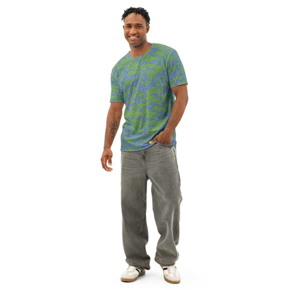 Bluegum Canopy on Men's Cotton Crew Neck T-Shirt — Front