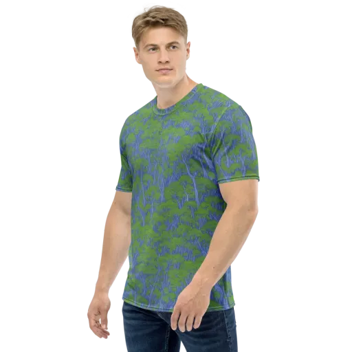 Bluegum Canopy on a Men's Crew Neck T-Shirt