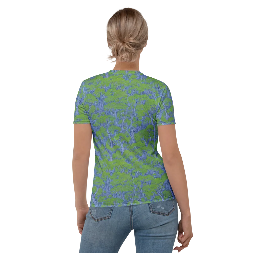 Bluegum Canopy on Women's Crew Neck T-Shirt — Back
