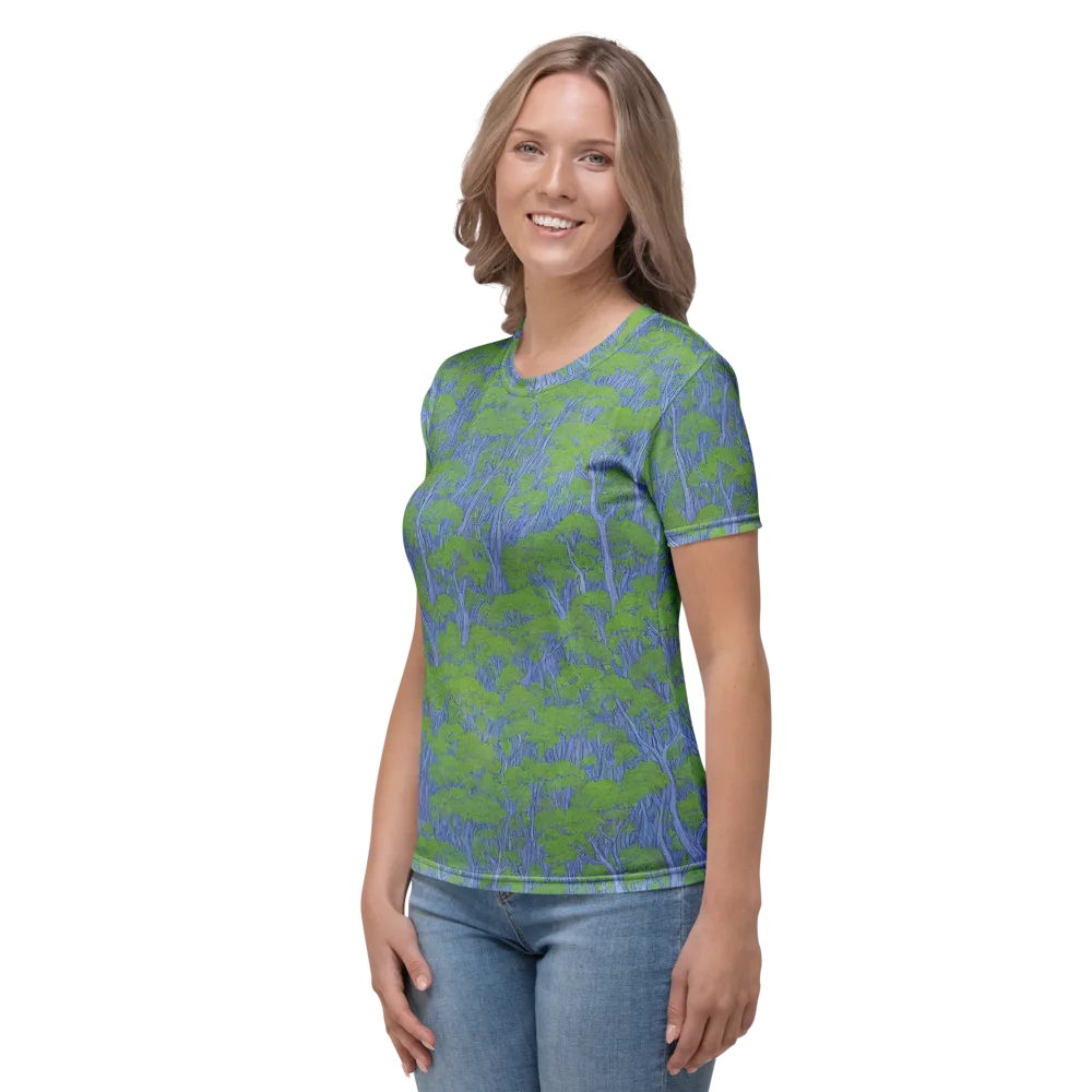 Bluegum Canopy on Women's Crew Neck T-Shirt — Left