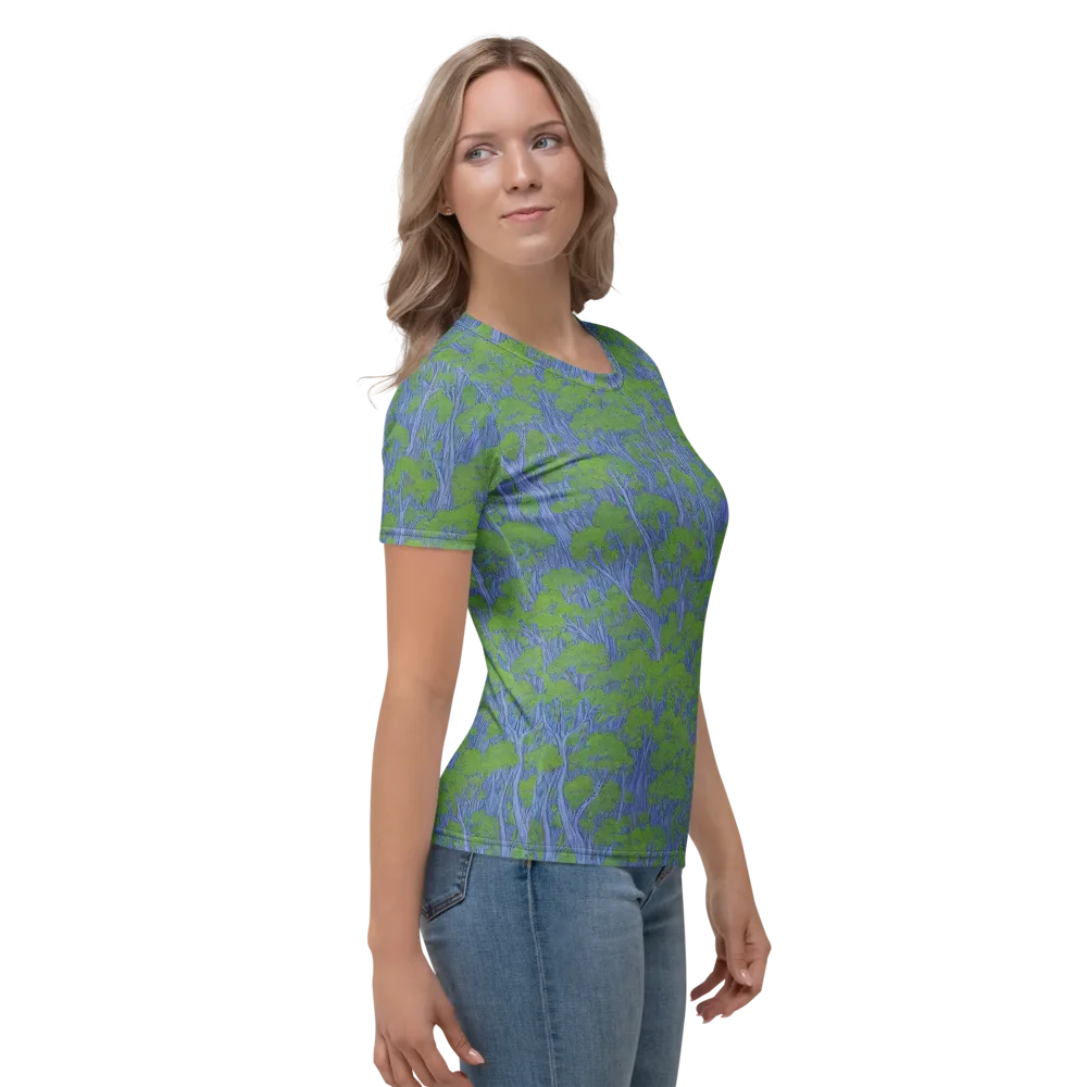 Bluegum Canopy on Women's Crew Neck T-Shirt — Right