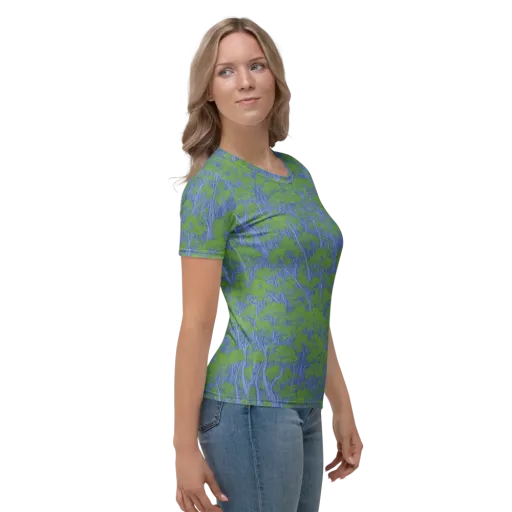 Bluegum Canopy on a Women's Crew Neck T-Shirt