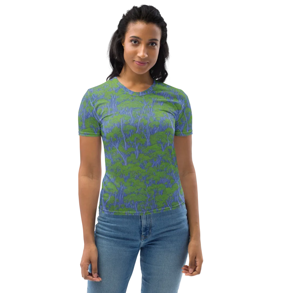 Bluegum Canopy on Women's Crew Neck T-Shirt — Front