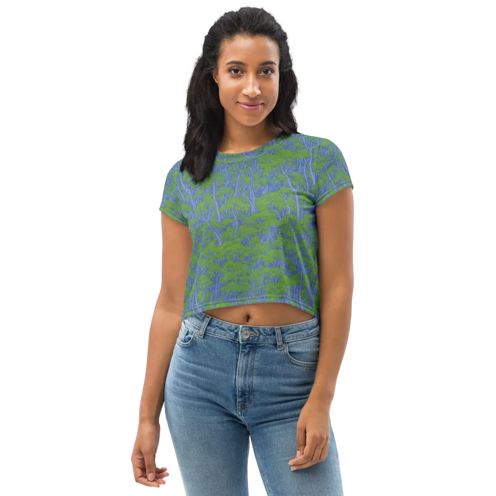 Bluegum Canopy on Crop Tee — Front