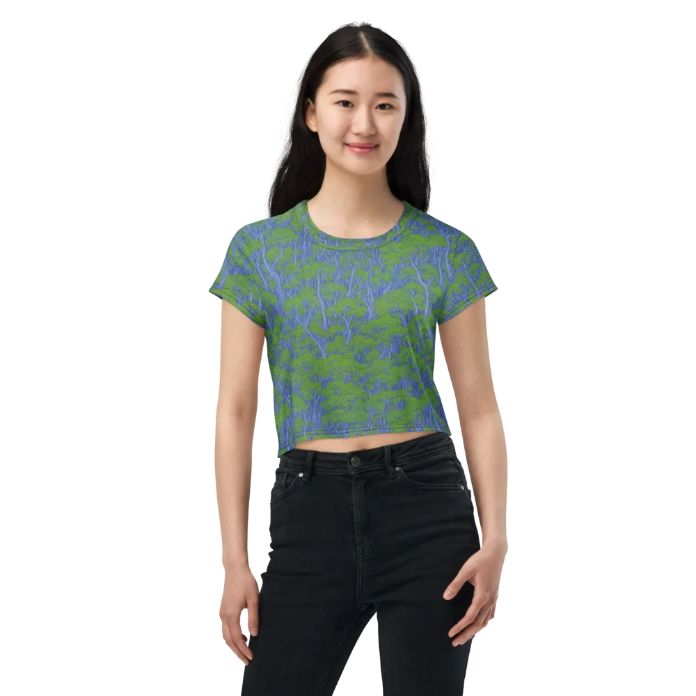 Bluegum Canopy on Crop Tee — Front