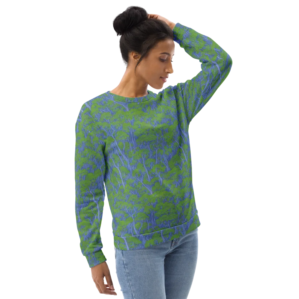 Bluegum Canopy on Sweatshirt — Right Front