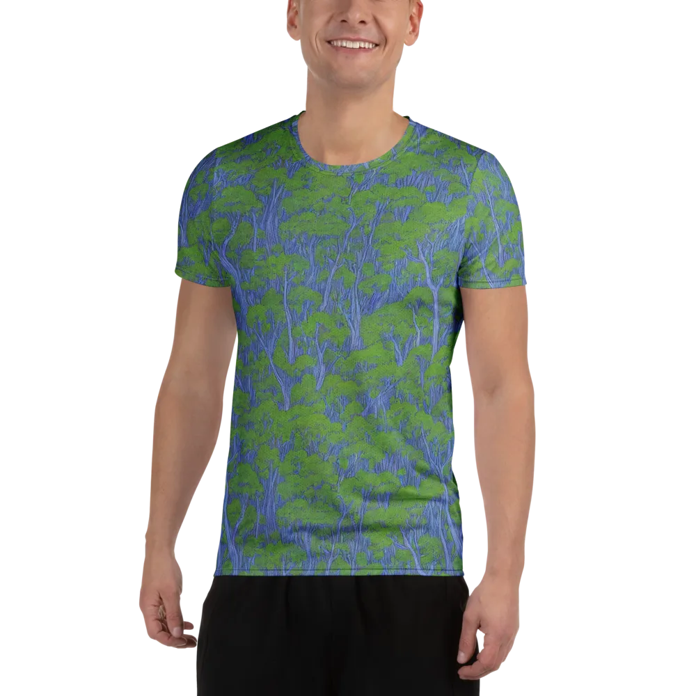 Bluegum Canopy on Men's Athletic T-Shirt — Front