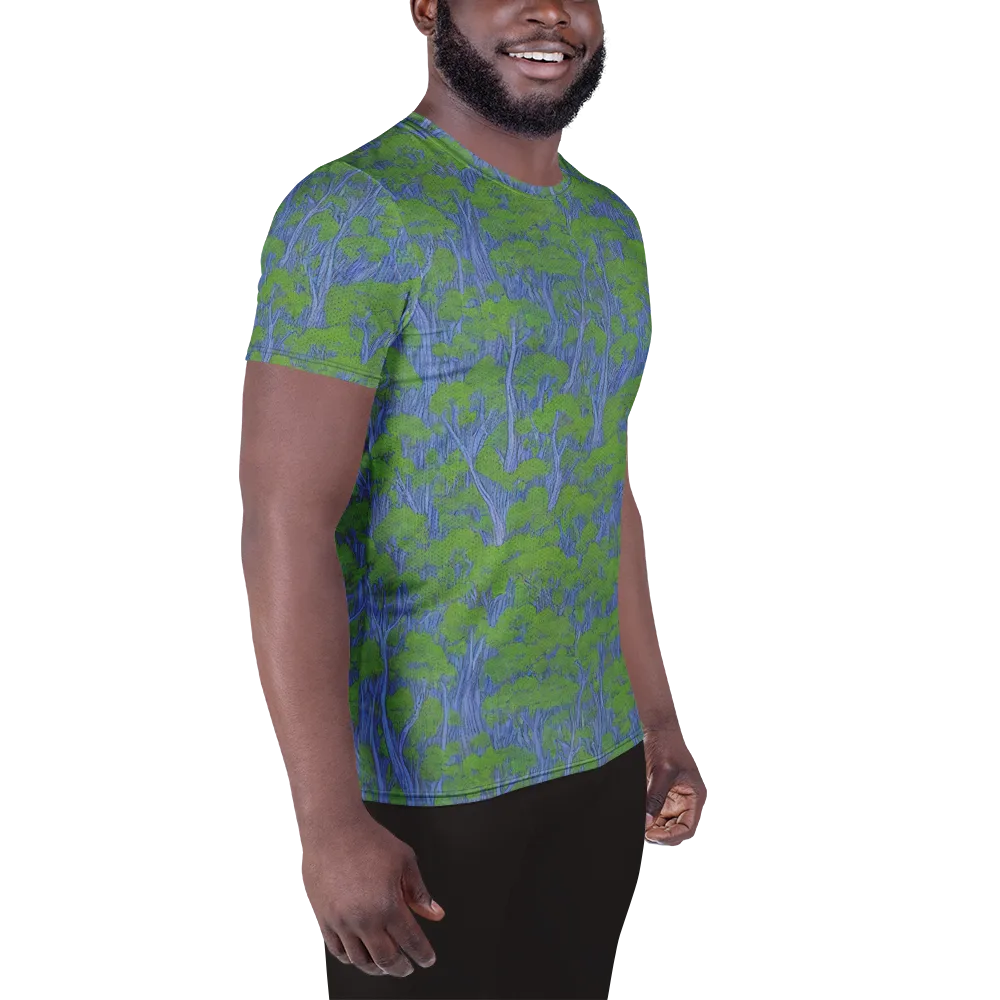 Bluegum Canopy on Men's Athletic T-Shirt — Right