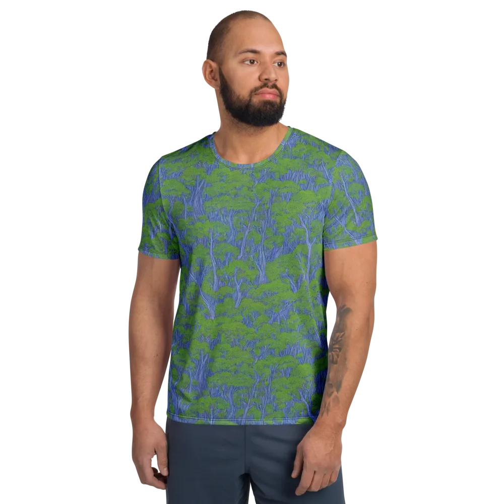 Bluegum Canopy on Men's Athletic T-Shirt — Front
