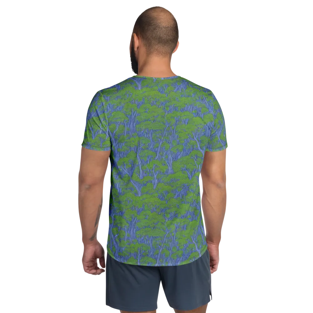 Bluegum Canopy on Men's Athletic T-Shirt — Back