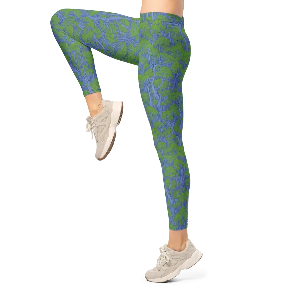 Bluegum Canopy on Leggings — Left