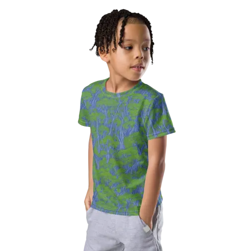 Bluegum Canopy on a Kids Crew Neck T-Shirt