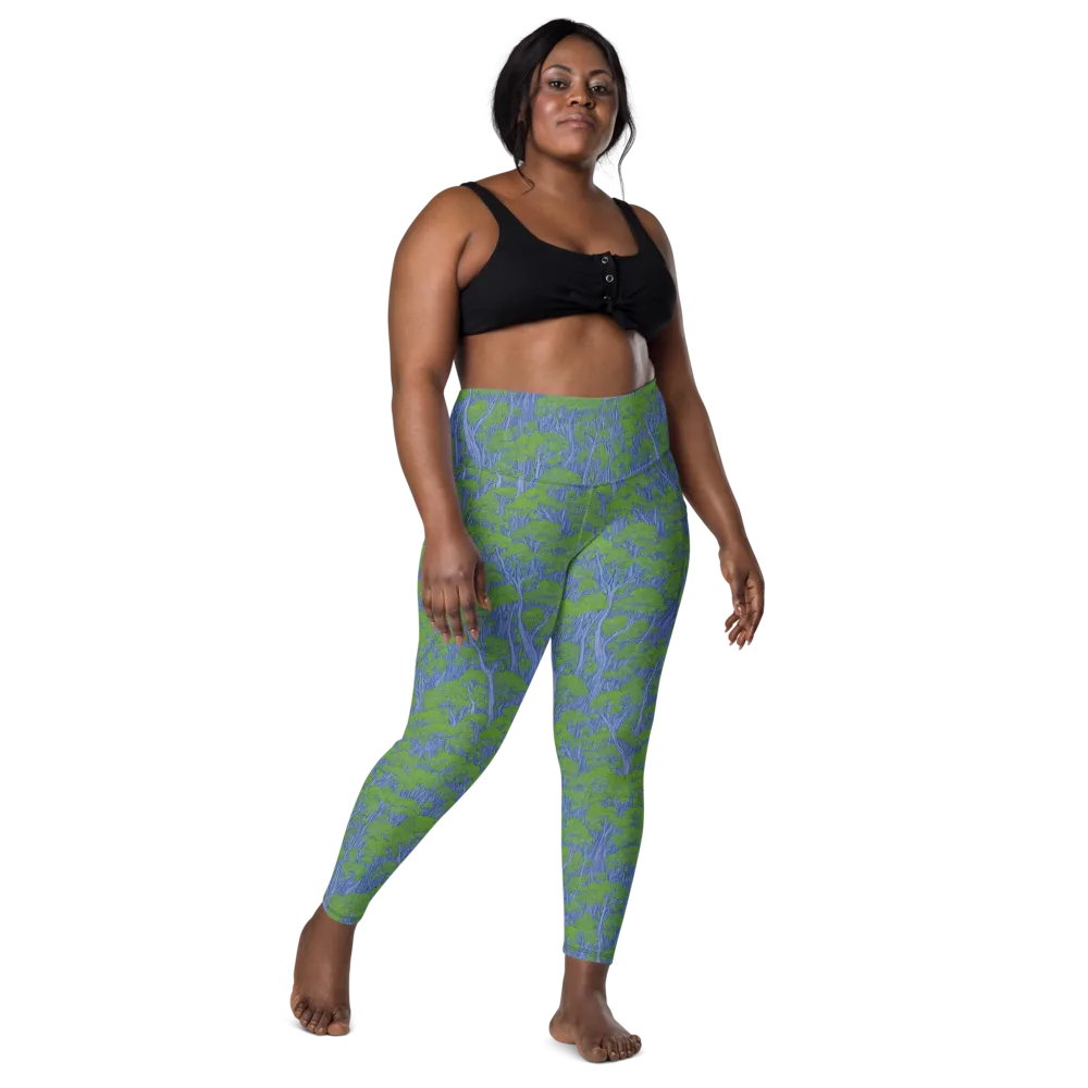 Bluegum Canopy on Leggings with Pockets — Front