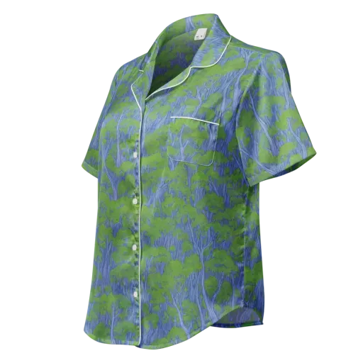 Bluegum Canopy on a Women's Short Sleeve Pajama Top