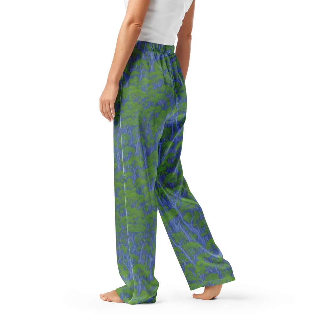 Bluegum Canopy on Women's Pajama Pants — Left