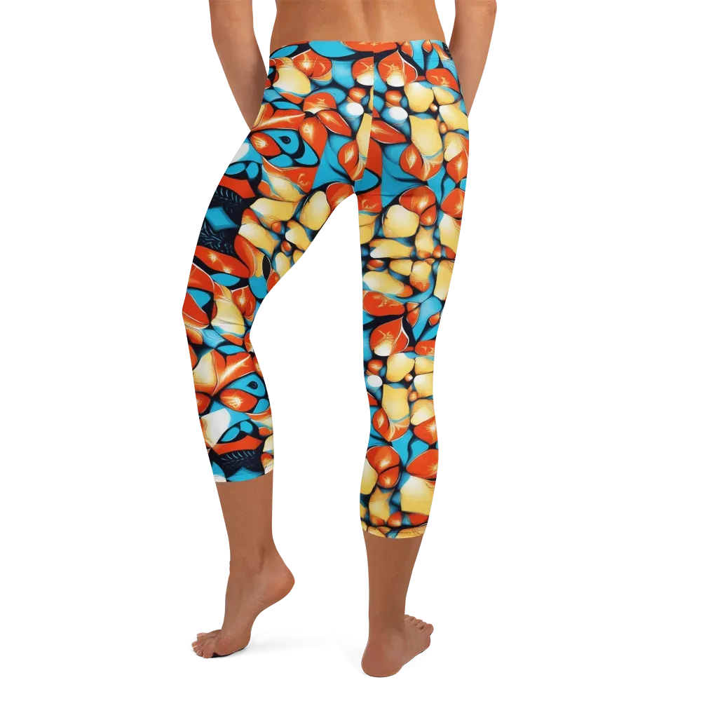 Flamegarden on Capri Leggings — Back