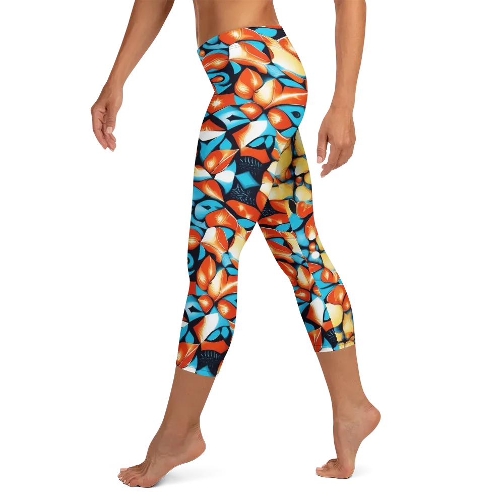 Flamegarden on Capri Leggings — Left
