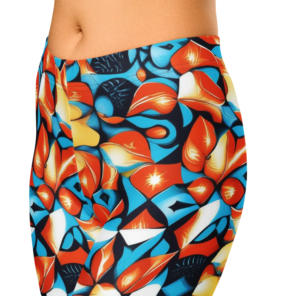 Flamegarden on Capri Leggings — Zoomed-in