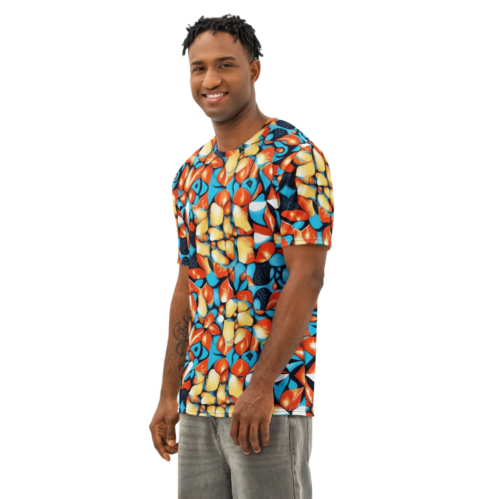 Flamegarden on Men's Cotton Crew Neck T-Shirt — Left Front