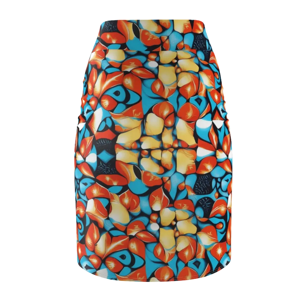 Flamegarden on Pencil Skirt — Back