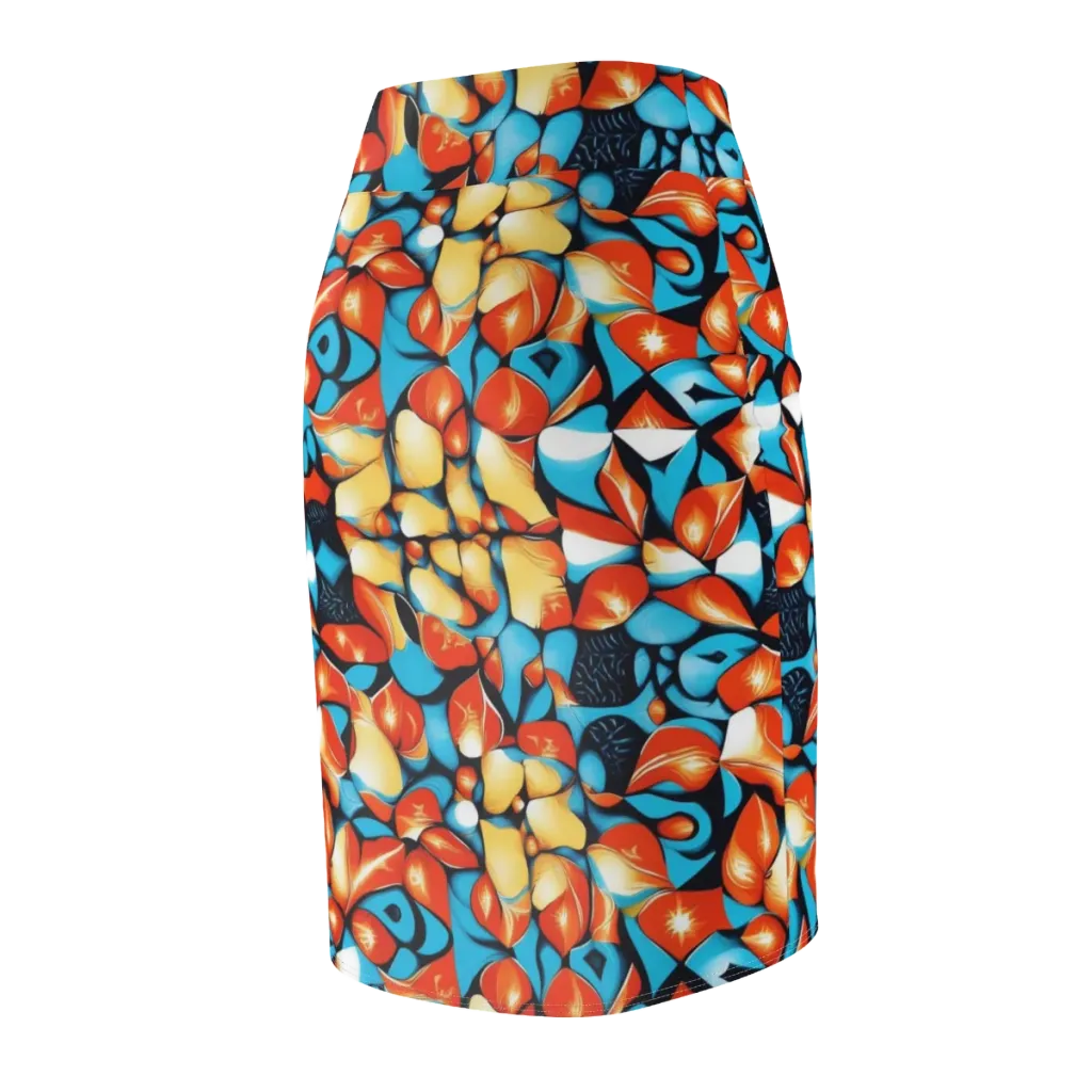 Flamegarden on Pencil Skirt — Back Side