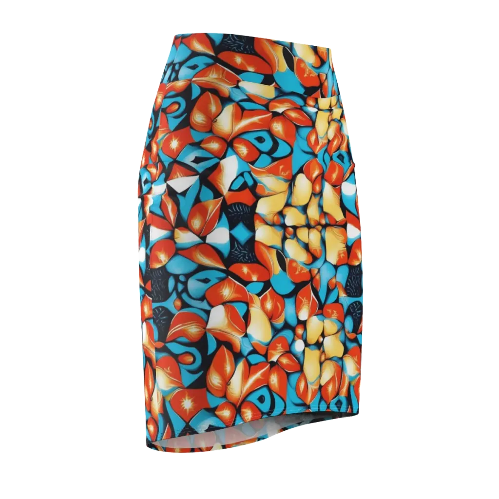 Flamegarden on Pencil Skirt — Front Side