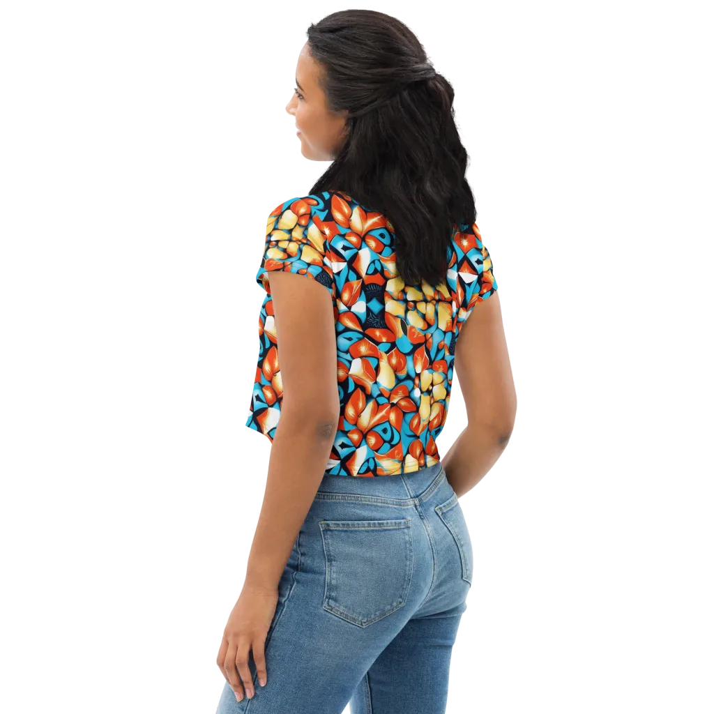 Flamegarden on Crop Tee — Left Back
