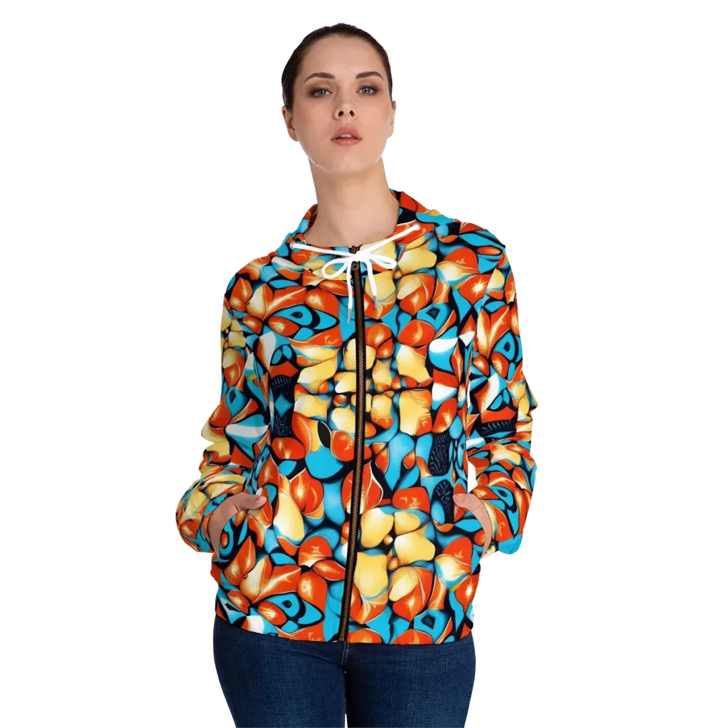 Flamegarden on Women's Full-Zip Hoodie — Front On Person