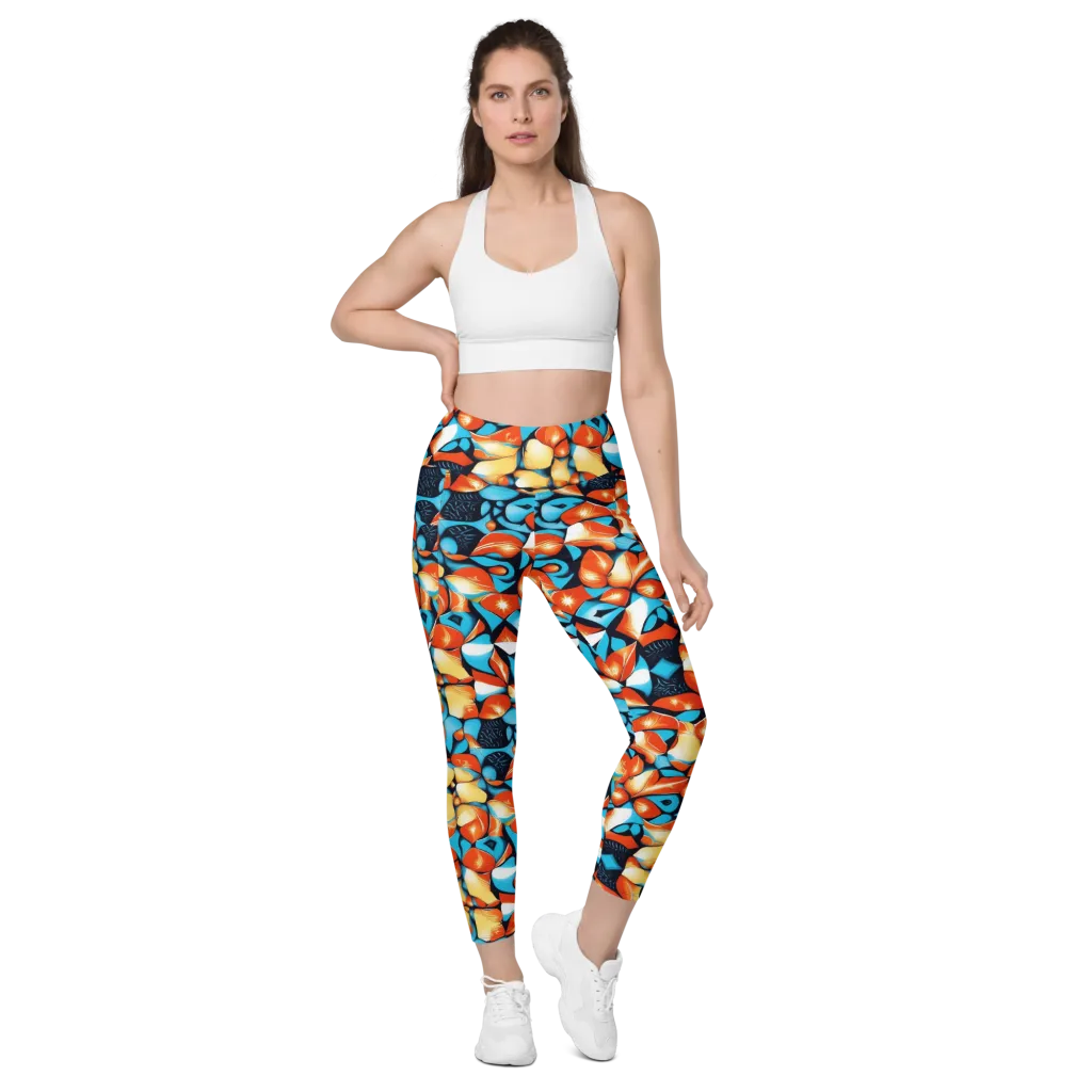 Flamegarden on Leggings with Pockets — Front